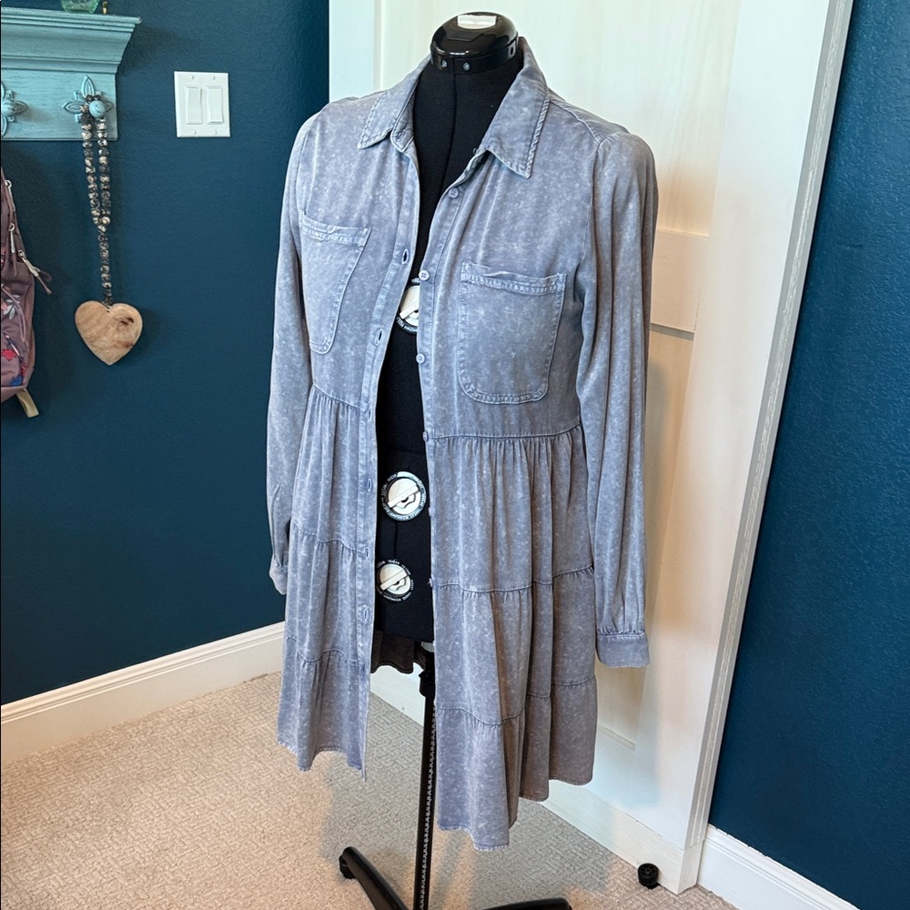 JODIFL Blue Button-Up Dress